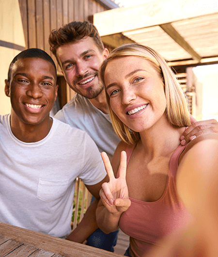 image of three friends